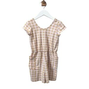 Alice + Ames Pink and Yellow Checked Romper 8 (fit 7)